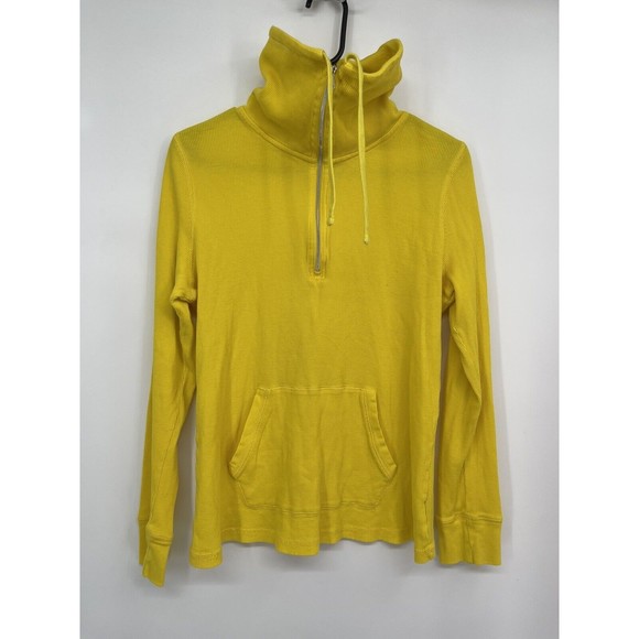 Ralph Lauren Ralph ‎ Active Pullover Sweater 1/4 Zip Mock Neck Yellow Women XL - Picture 1 of 7